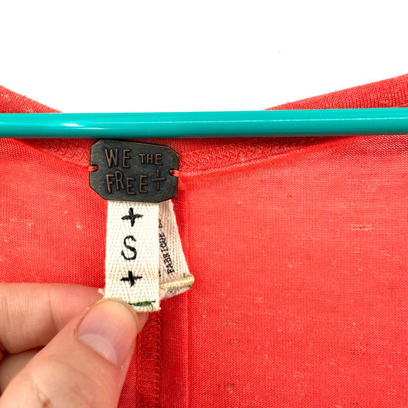 We the Free size small oversized orange red top‎ - Picture 3 of 6